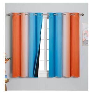 Vibrant Orange and Blue Gradient Curtains